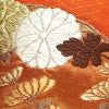 袋帯 六通柄 フォーマル用 正絹 花柄 菊 箔 帯 橙_画像3
