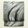 袋帯 六通柄 良品 フォーマル用 正絹 流水・波柄 箔 帯 黒_画像1