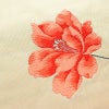 名古屋帯 太鼓柄 美品 しつけ糸付き 正絹 花柄 名古屋仕立て 箔 刺繍 帯 白_画像3