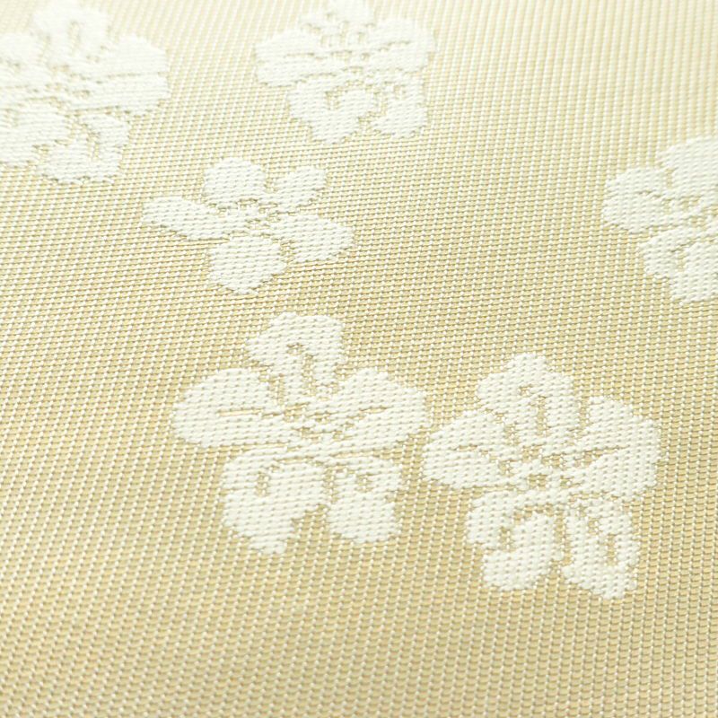 名古屋帯 太鼓柄 美品 しつけ糸付き 正絹 花柄 名古屋仕立て 箔 刺繍 帯 白_画像5