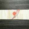 名古屋帯 太鼓柄 美品 しつけ糸付き 正絹 花柄 名古屋仕立て 箔 刺繍 帯 白_画像13
