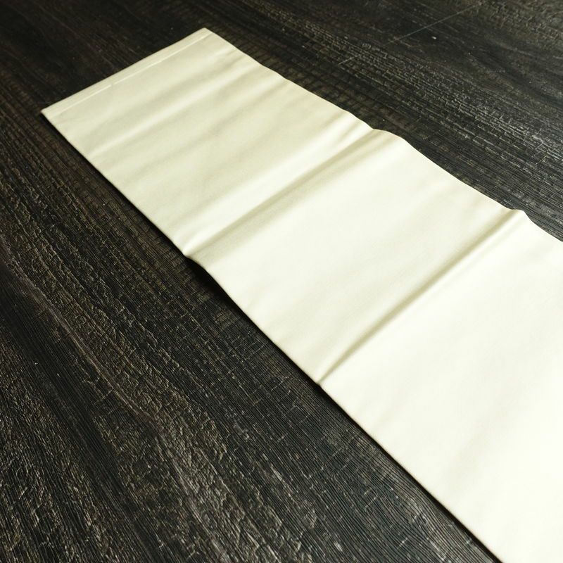 名古屋帯 太鼓柄 美品 しつけ糸付き 正絹 花柄 名古屋仕立て 箔 刺繍 帯 白_画像15