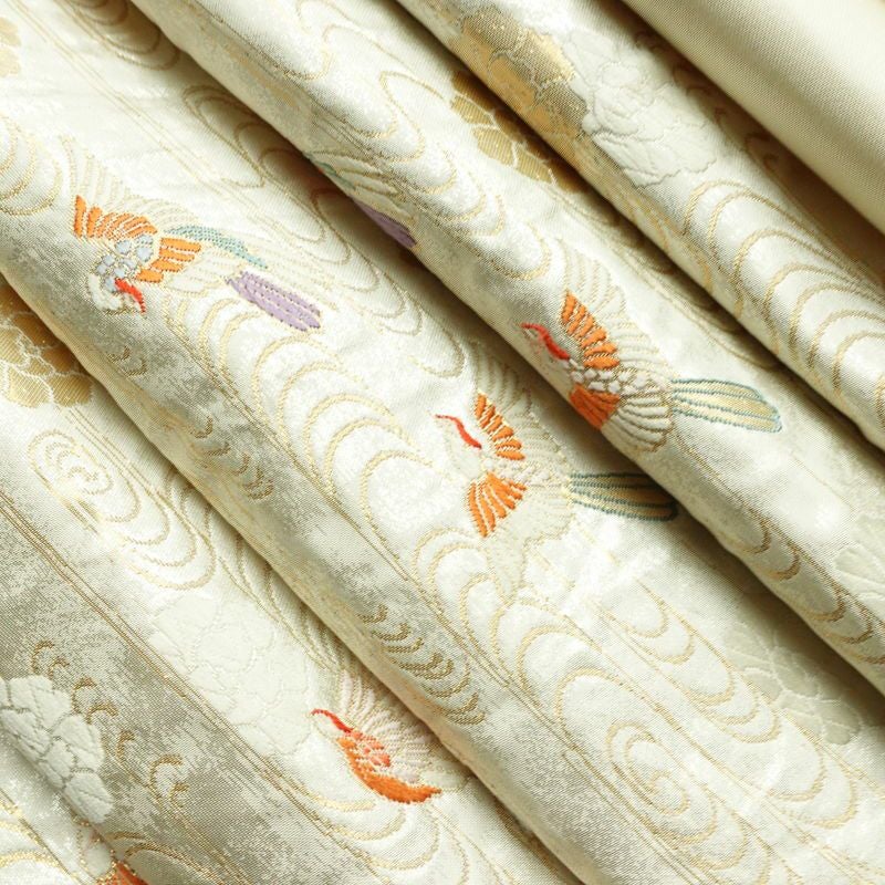 袋帯 六通柄 フォーマル用 正絹 人物・動物柄 箔 金糸 帯 白_画像21