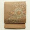 袋帯 太鼓柄 スワトウ刺繍 フォーマル用 正絹 幾何学柄・抽象柄 帯 茶_画像1