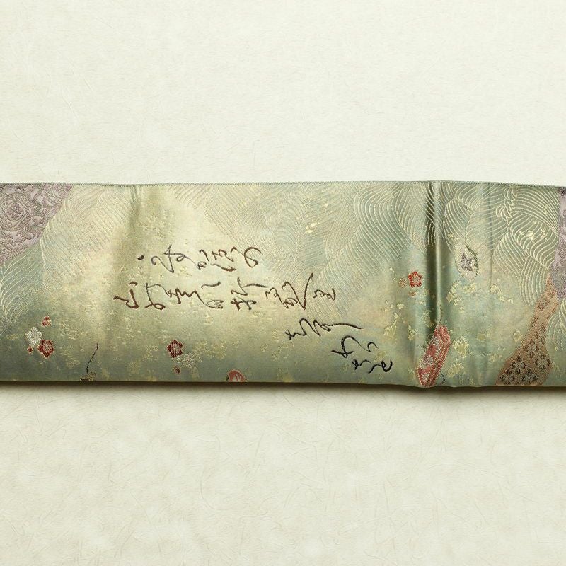 袋帯 六通柄 フォーマル用 正絹 箔 帯 緑・うぐいす色_画像14