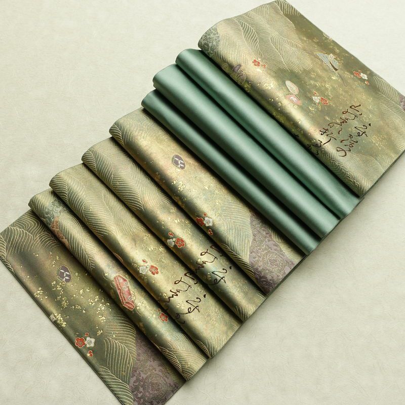 袋帯 六通柄 フォーマル用 正絹 箔 帯 緑・うぐいす色_画像20