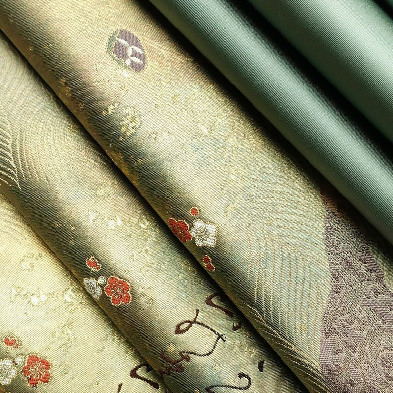 袋帯 六通柄 フォーマル用 正絹 箔 帯 緑・うぐいす色_画像21