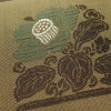 袋帯 六通柄 一般用 正絹 花柄 帯 緑・うぐいす色_画像4