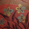 名古屋帯 六通柄 正絹 花柄 名古屋仕立て 帯 小豆・エンジ_画像3