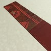 名古屋帯 六通柄 正絹 花柄 名古屋仕立て 帯 小豆・エンジ_画像16