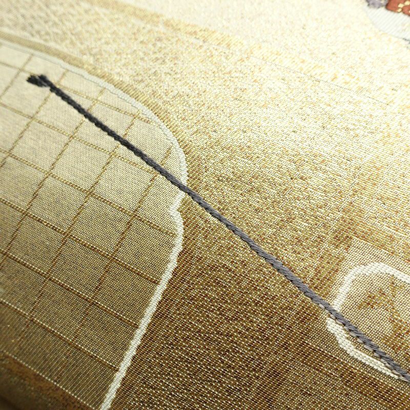 名古屋帯 太鼓柄 正絹 その他の柄 名古屋仕立て 箔 刺繍 金通し 帯 金・銀_画像6