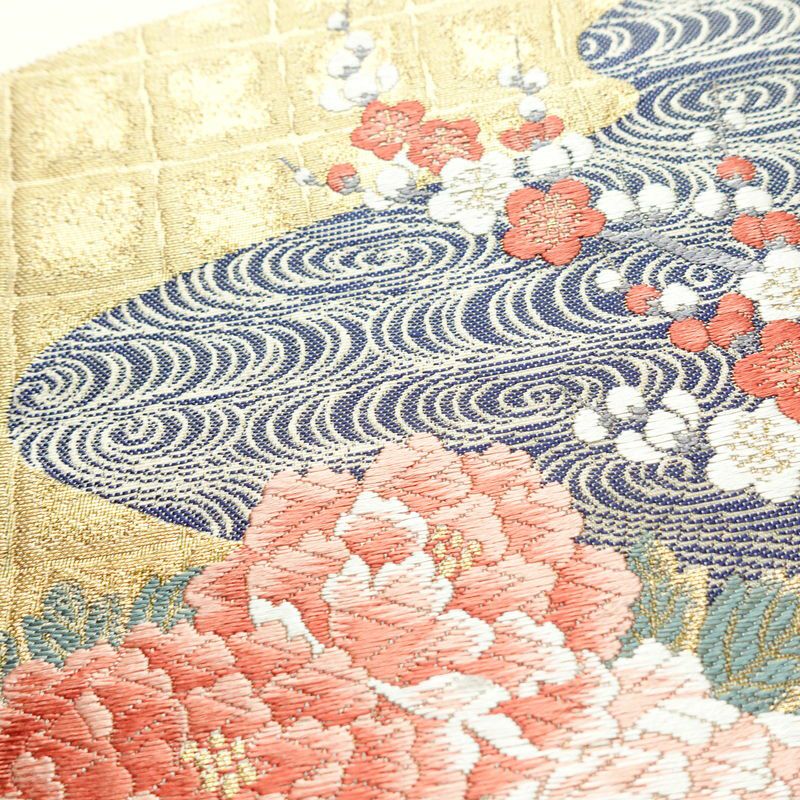 袋帯 未仕立て品 六通柄 西陣織 証紙あり 九百錦24金箔 フォーマル用 正絹 古典柄 箔 金糸 銀糸 帯 多色使い_画像5