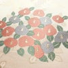 名古屋帯 六通柄 美品 しつけ糸付き 正絹 花柄 名古屋仕立て 箔 帯 椿 ピンク_画像3