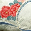 名古屋帯 太鼓柄 美品 正絹 花柄 名古屋仕立て 箔 帯 白_画像3