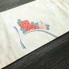 名古屋帯 太鼓柄 美品 正絹 花柄 名古屋仕立て 箔 帯 白_画像11