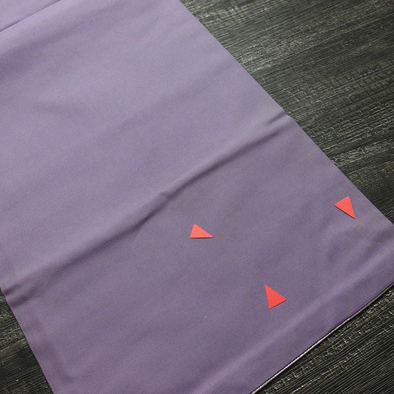 名古屋帯 太鼓柄 良品 正絹 花柄 名古屋仕立て 箔 刺繍 金糸 帯 紫・藤色_画像16