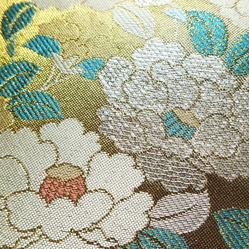 袋帯 六通柄 良品 フォーマル用 正絹 花柄 箔 帯 多色使い_画像2