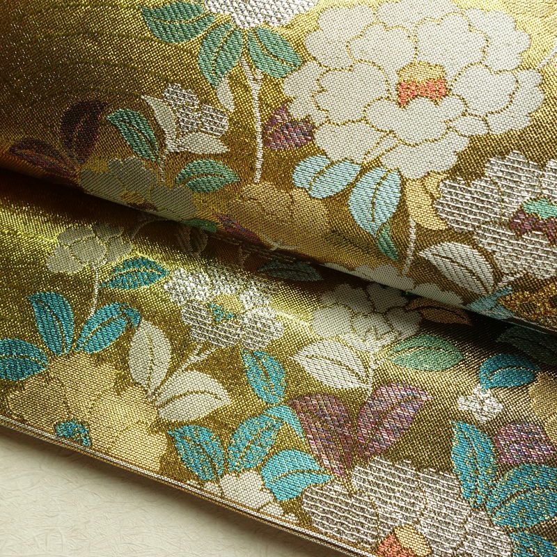 袋帯 六通柄 良品 フォーマル用 正絹 花柄 箔 帯 多色使い_画像7