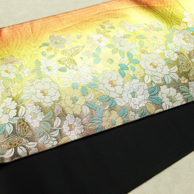袋帯 六通柄 良品 フォーマル用 正絹 花柄 箔 帯 多色使い_画像11