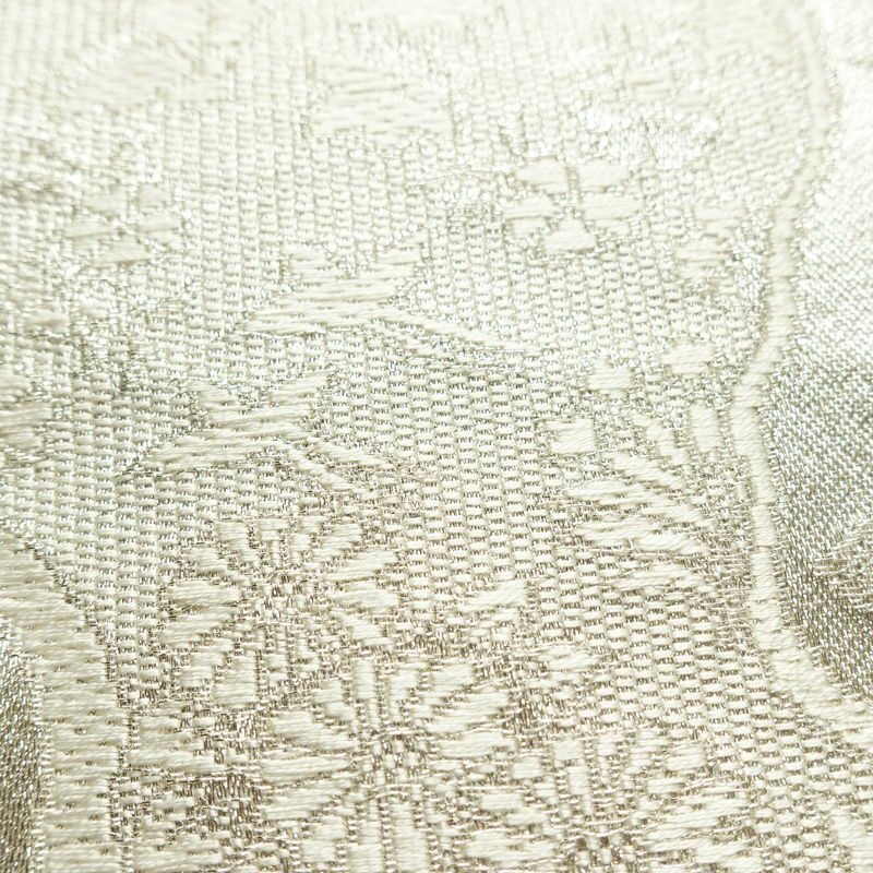 袋帯 未仕立て 佐賀つづれ織 六通柄 フォーマル用 正絹 木の葉・植物柄 銀糸 帯 金・銀_画像5