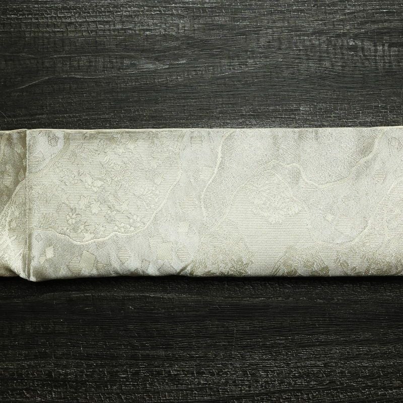 袋帯 未仕立て 佐賀つづれ織 六通柄 フォーマル用 正絹 木の葉・植物柄 銀糸 帯 金・銀_画像14