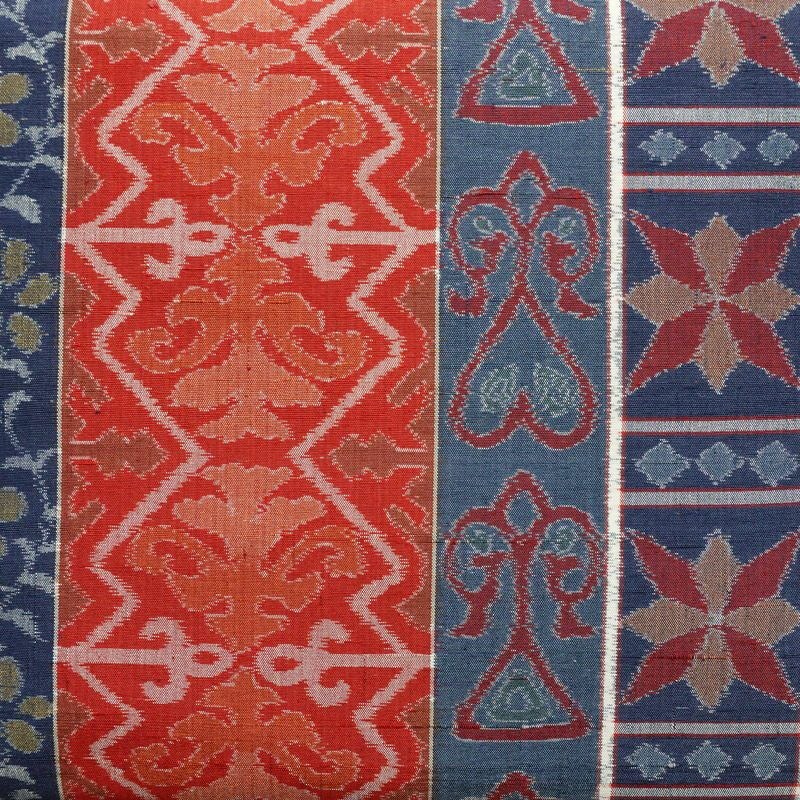 袋帯 全通柄 良品 一般用 正絹 幾何学柄・抽象柄 帯 青・紺_画像2