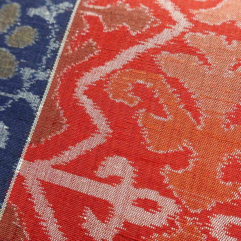 袋帯 全通柄 良品 一般用 正絹 幾何学柄・抽象柄 帯 青・紺_画像5