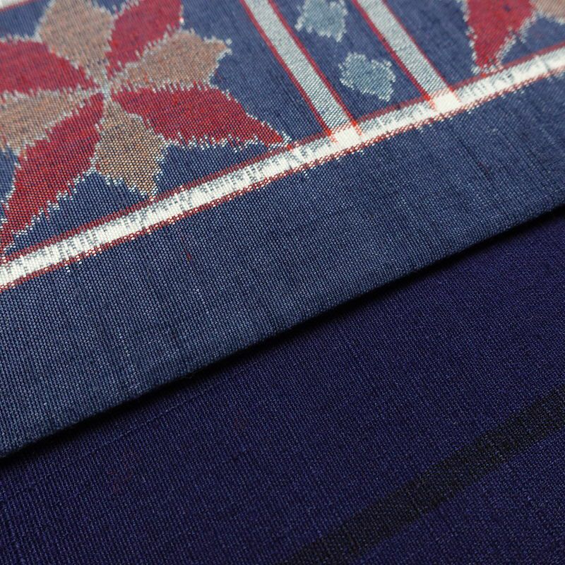 袋帯 全通柄 良品 一般用 正絹 幾何学柄・抽象柄 帯 青・紺_画像12