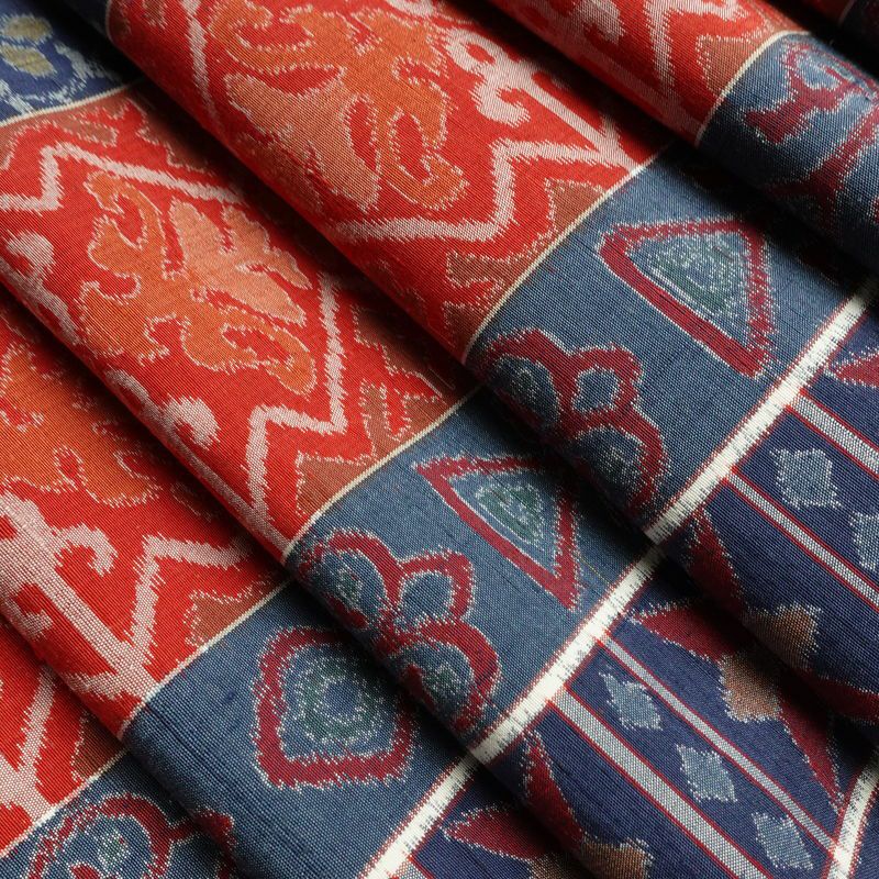 袋帯 全通柄 良品 一般用 正絹 幾何学柄・抽象柄 帯 青・紺_画像18