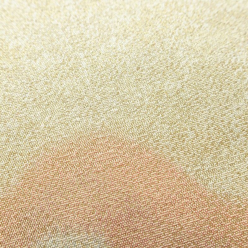 袋帯 全通柄 フォーマル用 正絹 幾何学柄・抽象柄 金通し 帯 ベージュ_画像5