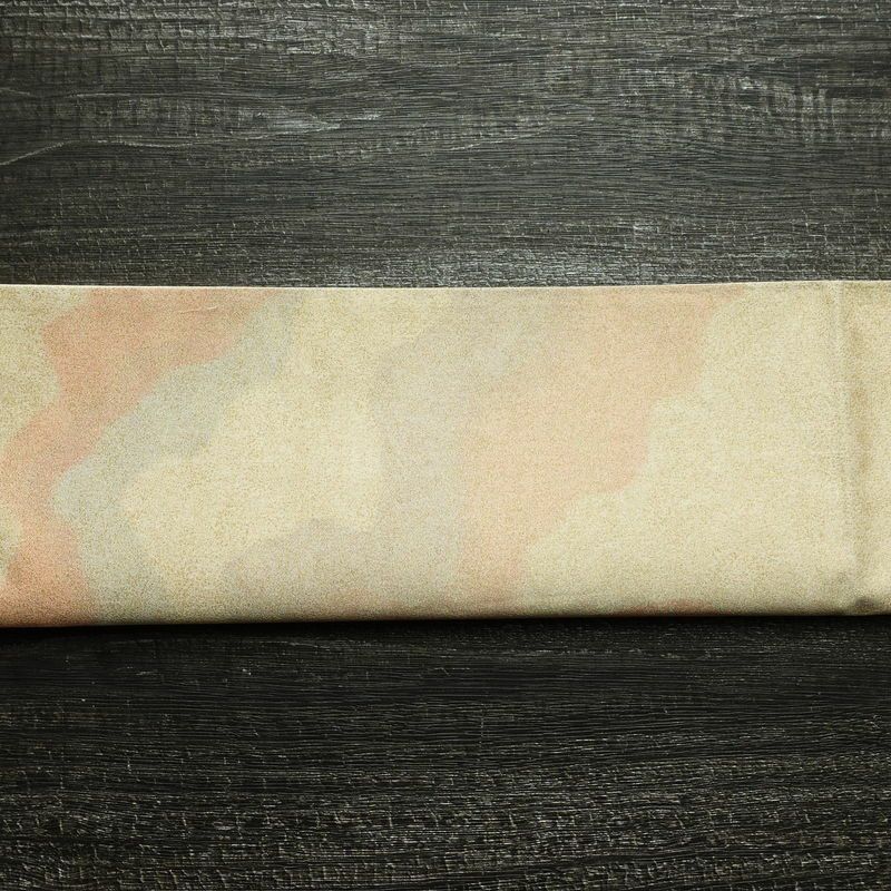 袋帯 全通柄 フォーマル用 正絹 幾何学柄・抽象柄 金通し 帯 ベージュ_画像15