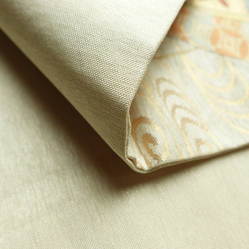 袋帯 六通柄 フォーマル用 正絹 古典柄 箔 帯 クリーム_画像10