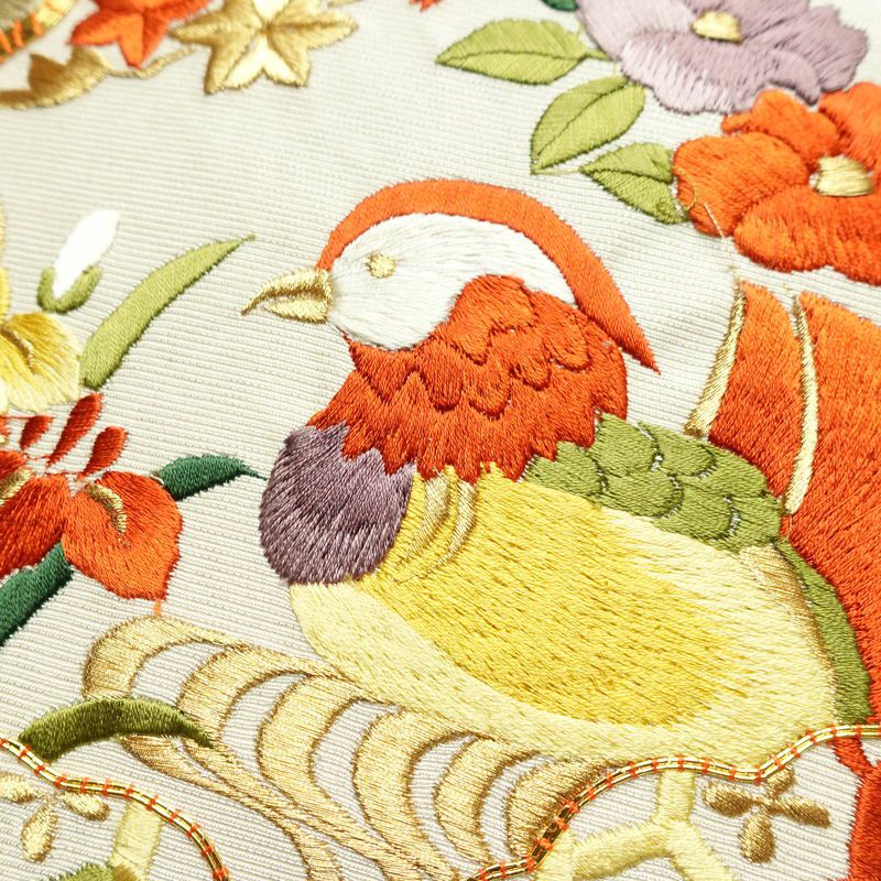 袋帯 太鼓柄 金駒刺繍 フォーマル用 正絹 人物・動物柄 花柄 箔 刺繍 金糸 帯 金・銀_画像3