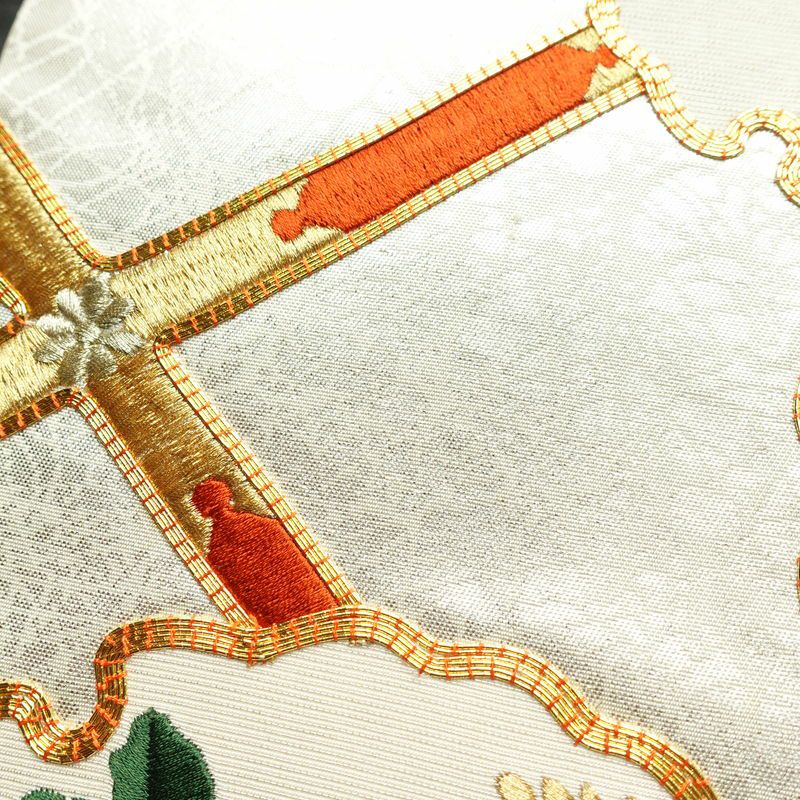 袋帯 太鼓柄 金駒刺繍 フォーマル用 正絹 人物・動物柄 花柄 箔 刺繍 金糸 帯 金・銀_画像33