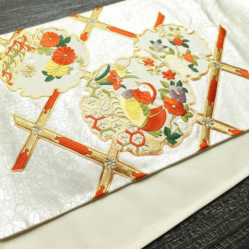 袋帯 太鼓柄 金駒刺繍 フォーマル用 正絹 人物・動物柄 花柄 箔 刺繍 金糸 帯 金・銀_画像38
