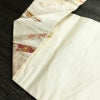 名古屋帯 六通柄 正絹 古典柄 名古屋仕立て 箔 金糸 銀糸 扇子 帯 クリーム_画像19