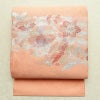 名古屋帯 太鼓柄 良品 正絹 花柄 名古屋仕立て 金糸 銀糸 帯 ピンク_画像1