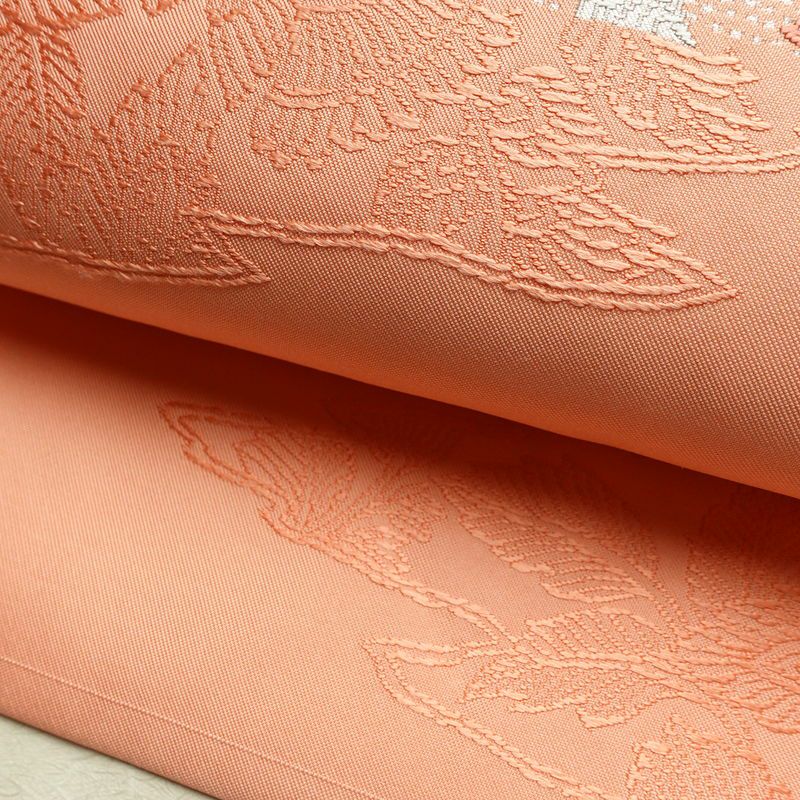 名古屋帯 太鼓柄 良品 正絹 花柄 名古屋仕立て 金糸 銀糸 帯 ピンク_画像6