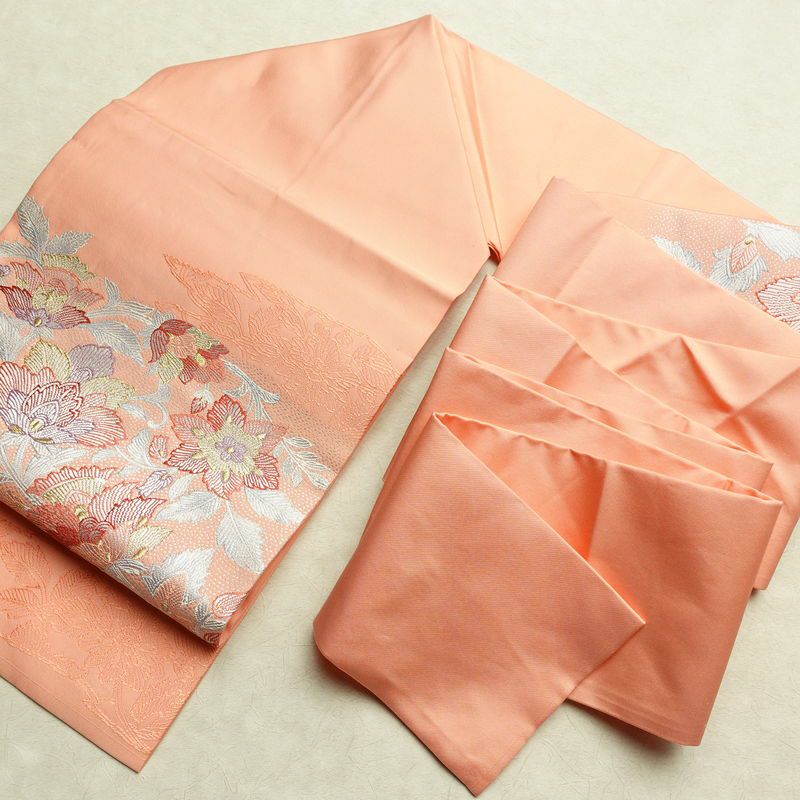 名古屋帯 太鼓柄 良品 正絹 花柄 名古屋仕立て 金糸 銀糸 帯 ピンク_画像17