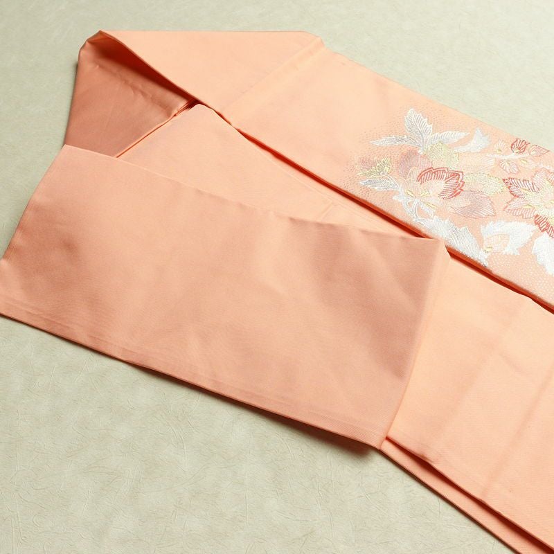 名古屋帯 太鼓柄 良品 正絹 花柄 名古屋仕立て 金糸 銀糸 帯 ピンク_画像21