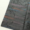 紬 正絹 木の葉・植物柄 袷仕立て 身丈152cm 裄丈63.5cm 着物 グレー_画像12