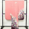 振袖 美品 しつけ糸付き 金駒刺繍 正絹 花柄 袷仕立て 身丈169cm 裄丈69.5cm 金彩 フォーマル 着物 二十歳 ピンク_画像2