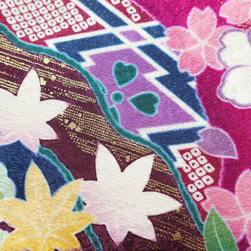振袖 美品 しつけ糸付き 金駒刺繍 正絹 花柄 袷仕立て 身丈169cm 裄丈69.5cm 金彩 フォーマル 着物 二十歳 ピンク_画像8