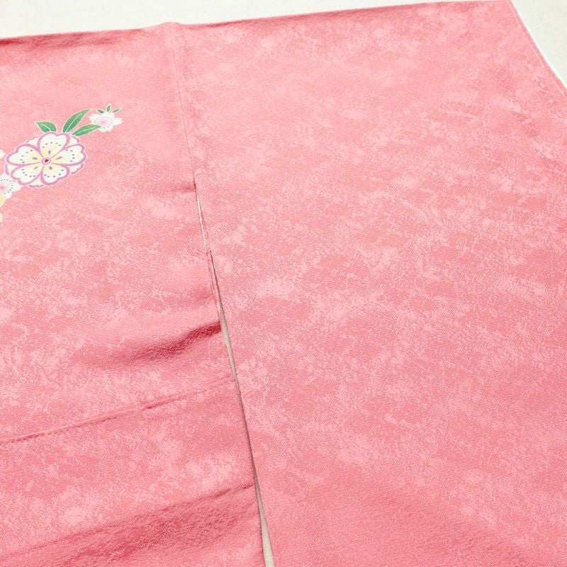 振袖 美品 しつけ糸付き 金駒刺繍 正絹 花柄 袷仕立て 身丈169cm 裄丈69.5cm 金彩 フォーマル 着物 二十歳 ピンク_画像13