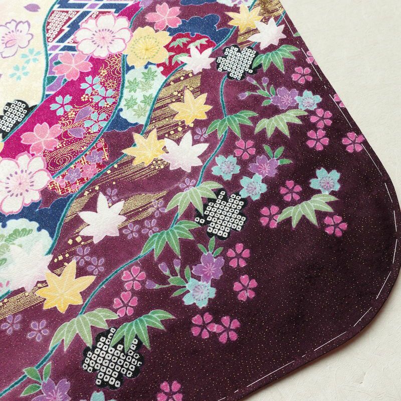 振袖 美品 しつけ糸付き 金駒刺繍 正絹 花柄 袷仕立て 身丈169cm 裄丈69.5cm 金彩 フォーマル 着物 二十歳 ピンク_画像15