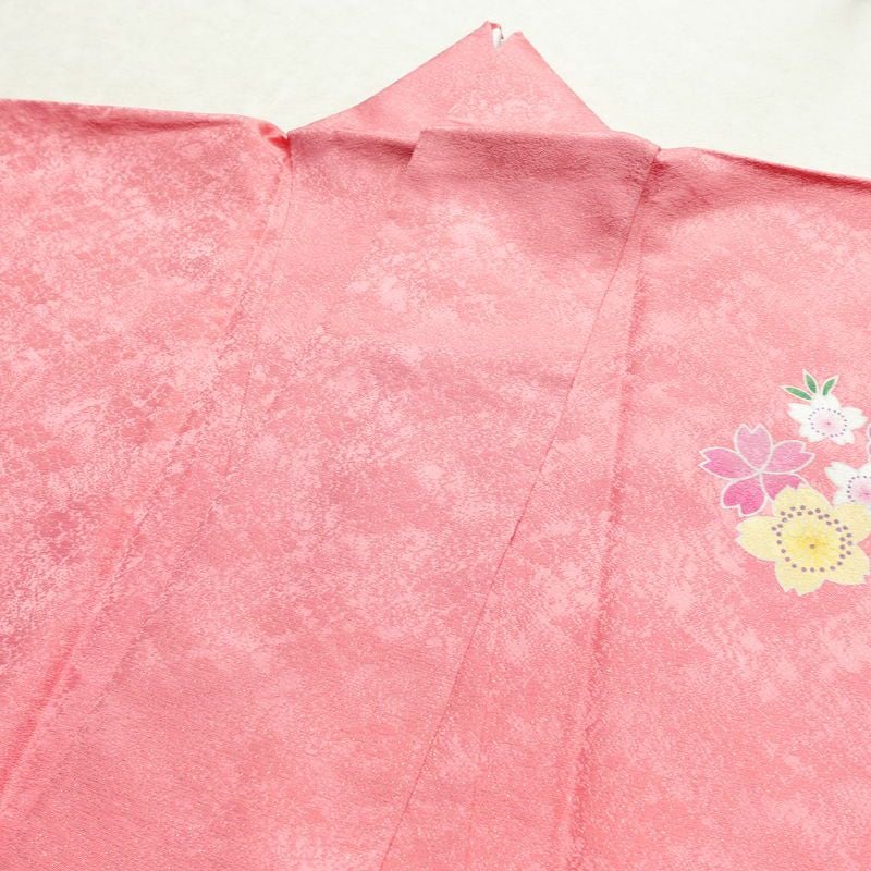 振袖 美品 しつけ糸付き 金駒刺繍 正絹 花柄 袷仕立て 身丈169cm 裄丈69.5cm 金彩 フォーマル 着物 二十歳 ピンク_画像16