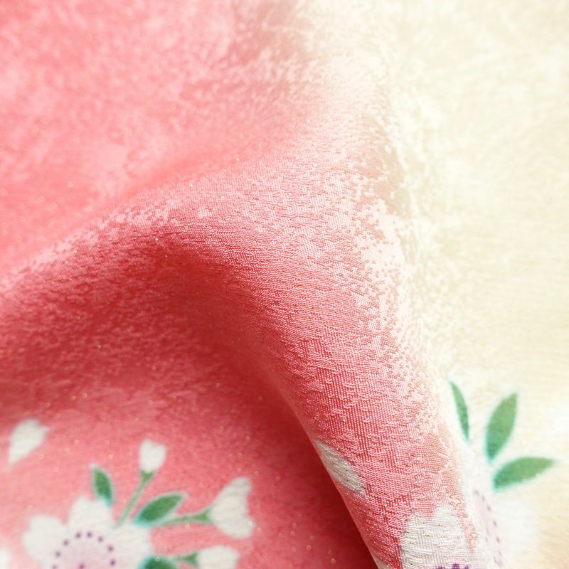 振袖 美品 しつけ糸付き 金駒刺繍 正絹 花柄 袷仕立て 身丈169cm 裄丈69.5cm 金彩 フォーマル 着物 二十歳 ピンク_画像21