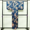小紋 ポリエステル 古典柄 袷仕立て 身丈153cm 裄丈63.5cm 着物 青・紺_画像2