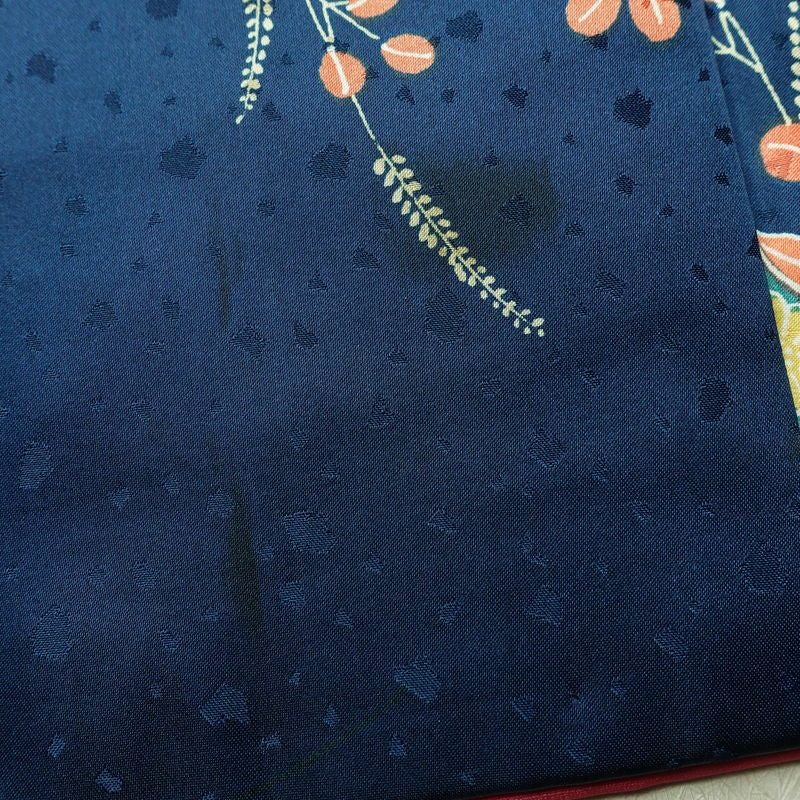 小紋 ポリエステル 古典柄 袷仕立て 身丈153cm 裄丈63.5cm 着物 青・紺_画像10