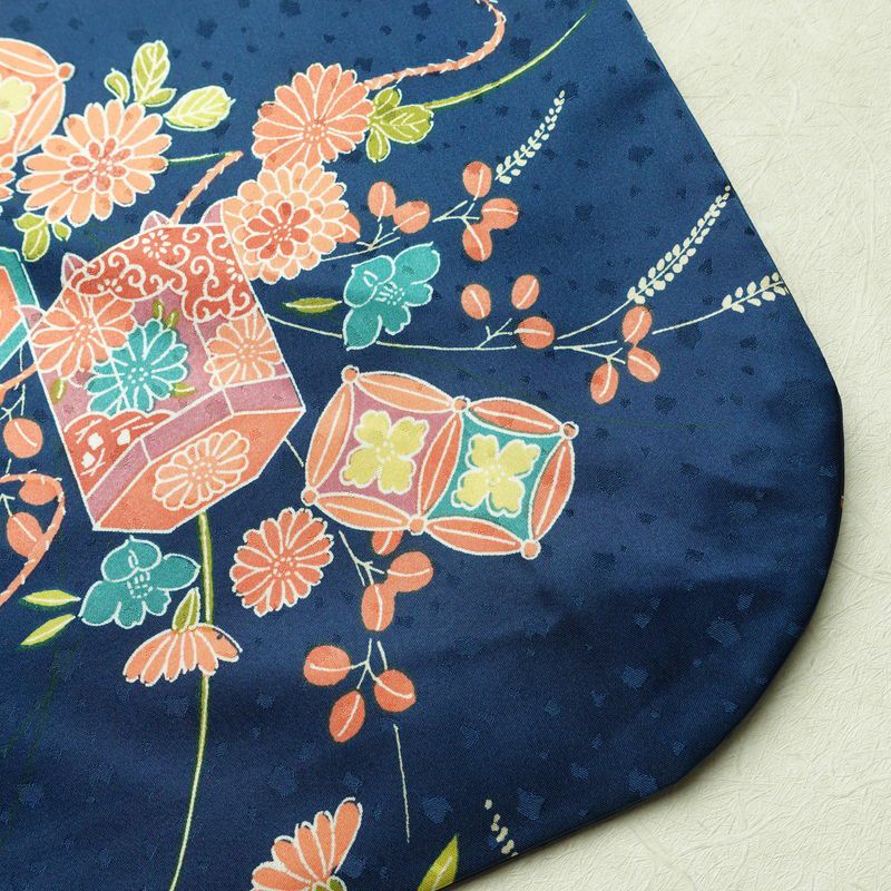 小紋 ポリエステル 古典柄 袷仕立て 身丈153cm 裄丈63.5cm 着物 青・紺_画像12